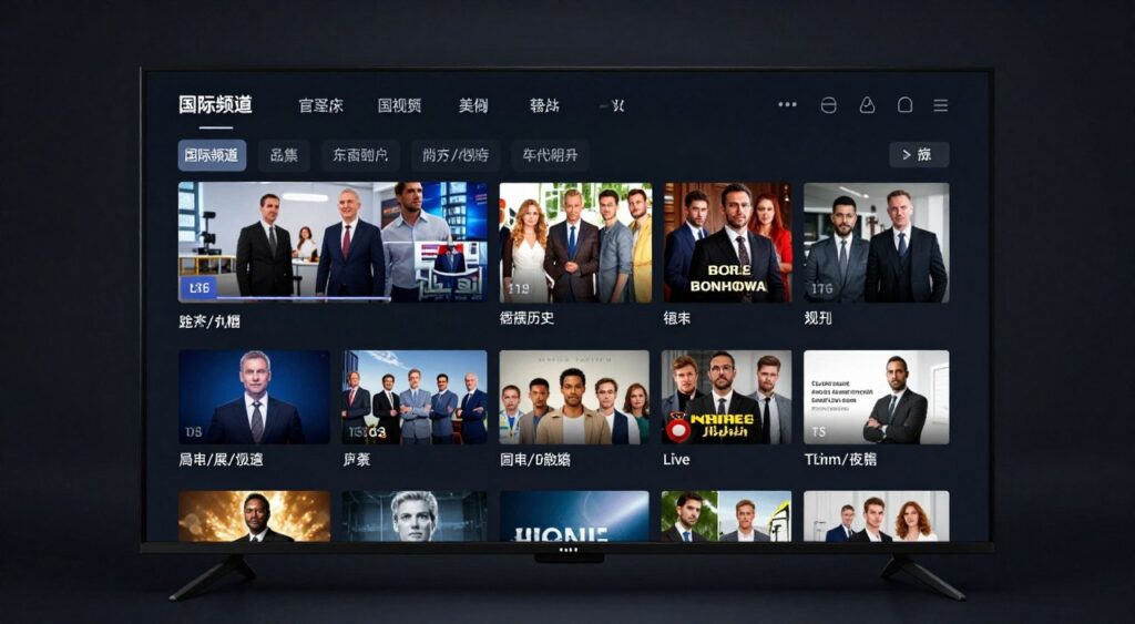 catalogue IPTV avec chaînes internationales films et séries